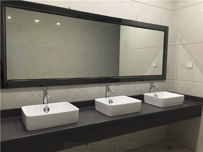 Constrution Engineering Quartz Stone Slab Apply in Bathroom Vanity Top
