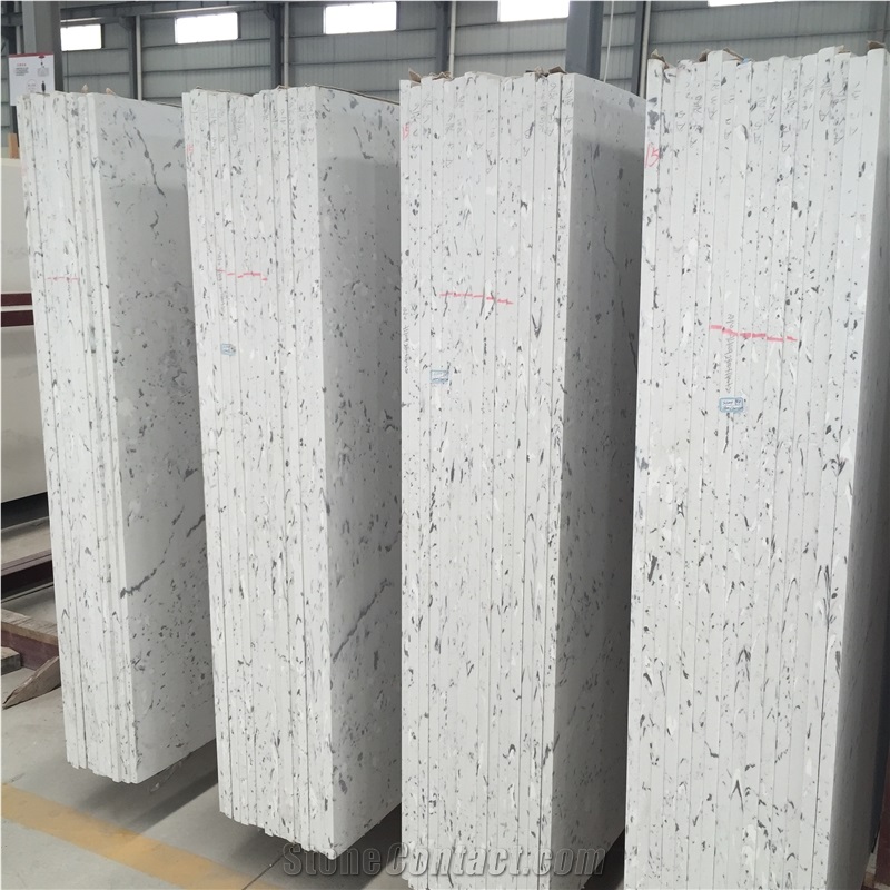 D1009 Marble Like Artificial Quartz Slab for Kitchen Bathroom and Comercial Sector Laboratories, Healthcare Facilities and Food Preparation Environments