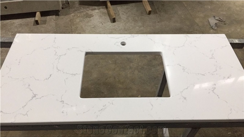 Engineered Quartz Stone Mainly and Widely Used in Custom Countertops and Prefabricated Bathroom Vanity Top