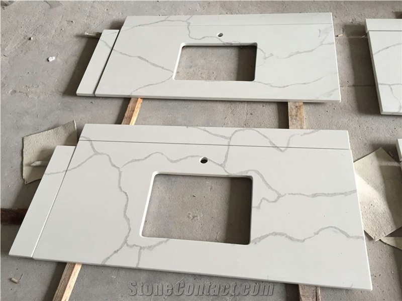 Multi Color Man-Made Quartz Stone Countertop Tabletops Bench Top Resistant to Stains,Heat and Scratches,Qualified for European Standards,More Durable Than Granite with the Perfect Final Touch