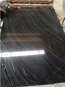 Black Forest Marble, China Black Wood Marble, Nero Wave Veins Marble