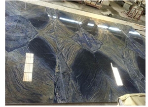 Book Matched Design Blue Azul Bahia Granite Tiles for Lobby or Wall Background