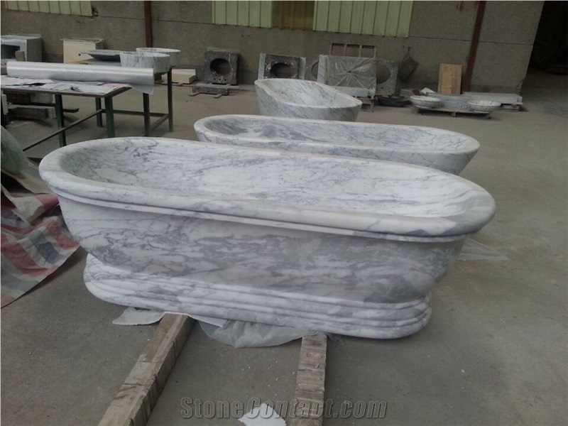Carrara White Marble Nature Stone Bathtub