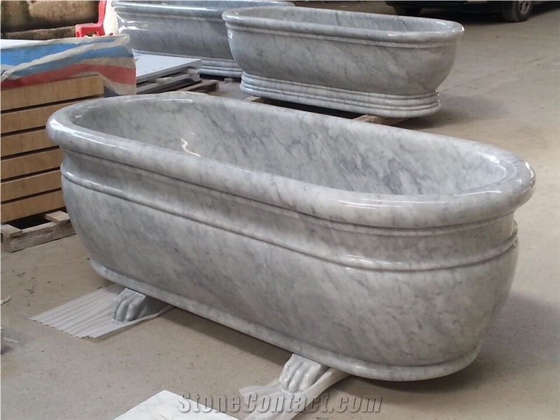 Carrara White Marble Stone Bathtub for Sale at Low Price