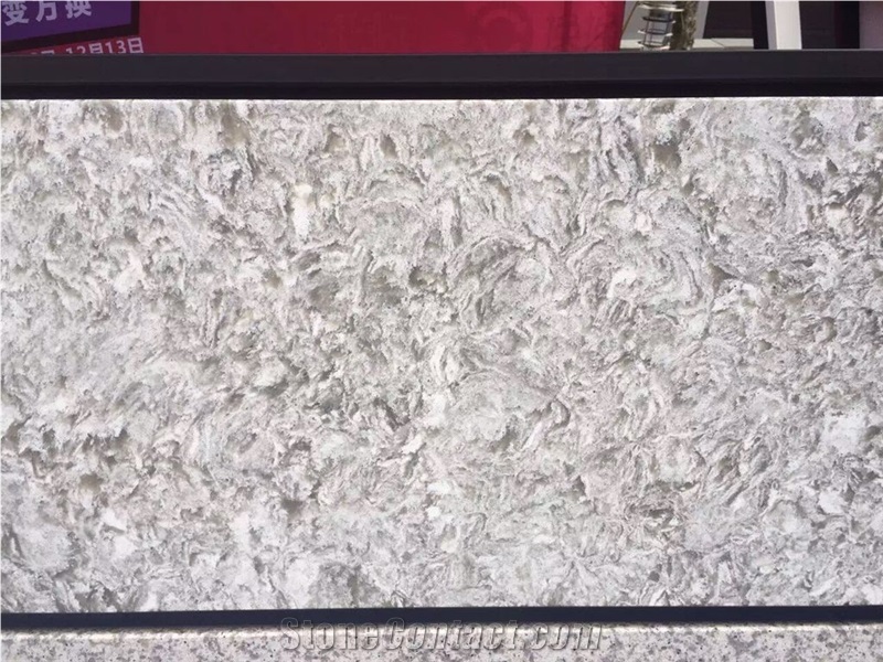 Chinese Spray White Artificial Quartz Stone Slabs