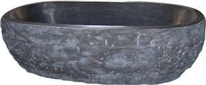 Freestanding Black Marquina Marble Black Bathtub