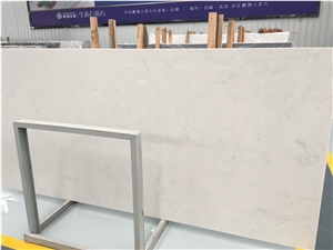 High Quality Carrara White Quartz Stone Slabs (Light Can Be Through)