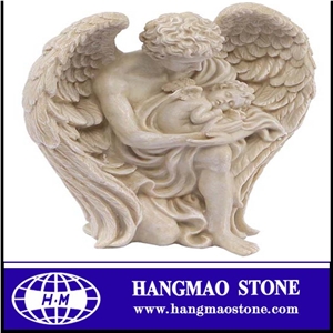 Lovely Small Western Style Little Life Size Marble Angel White Statue