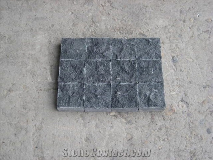 Natural Paving Stone Basalt, Black Basalt Cube Stone & Pavers