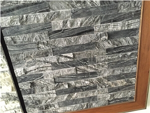 Black Wooden Marble Cultured Stone,Brick Stacked Stone