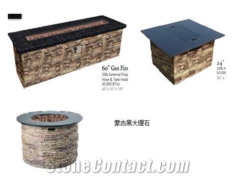 Outdoor Granite Gas Fire Pit