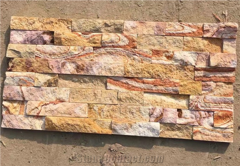 Rusty Yellow Sandstone Culture Stone,Split Sandstone Ledge Stone