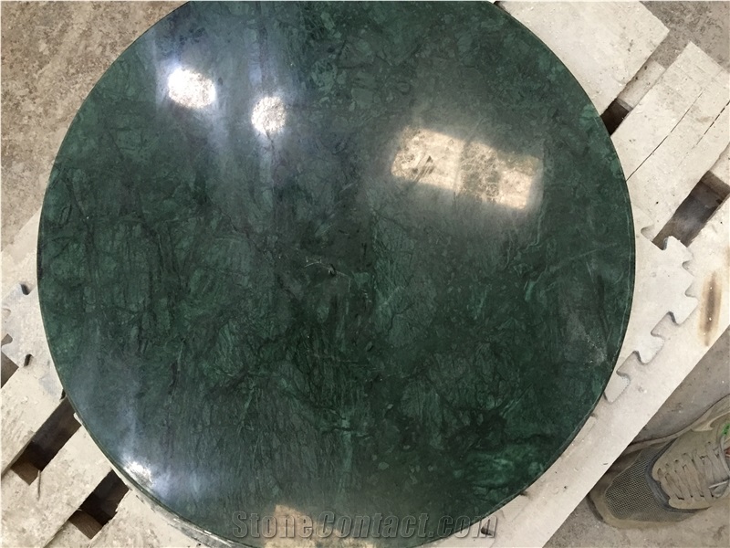Verde Alpi Marble Table Top,Waterjet Round Tabletops
