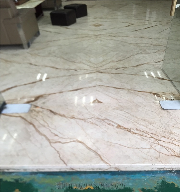 Polished Turkey Sofita Golden Marble 2cm Big Slabs for Floor Tile, Sofia Beige Marble