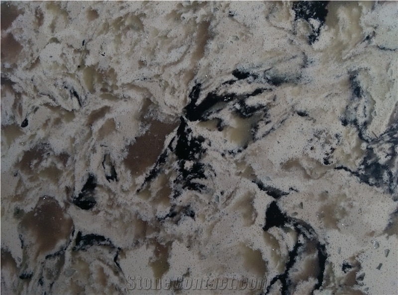 Beige Quartz Tiles & Slabs Of China Stone, Solid Surface Engineered Stone
