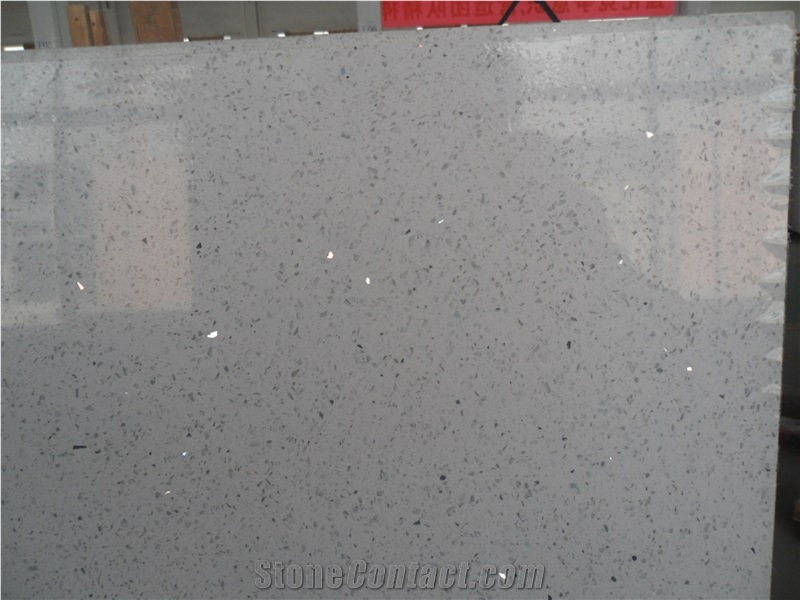 China Grey Quartz Stone Tiles Slabs Shinning Glass Spot, Superior Gray Engineered Stone Silestone, Artificial Stone Tiles for Walling & Floor Covering & Kitchen Bathroom