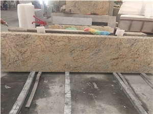 China Natural Stone Golden Crystal Granite Kitchen Countertop Bathroom Vanity Top ,China Yellow Granite Polished Tiles and Slabs for Walling,Flooring, High Polished Diamond Flowers Granite Stone