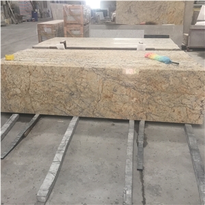China Natural Stone Golden Crystal Granite Kitchen Countertop Bathroom Vanity Top ,China Yellow Granite Polished Tiles and Slabs for Walling,Flooring, High Polished Diamond Flowers Granite Stone