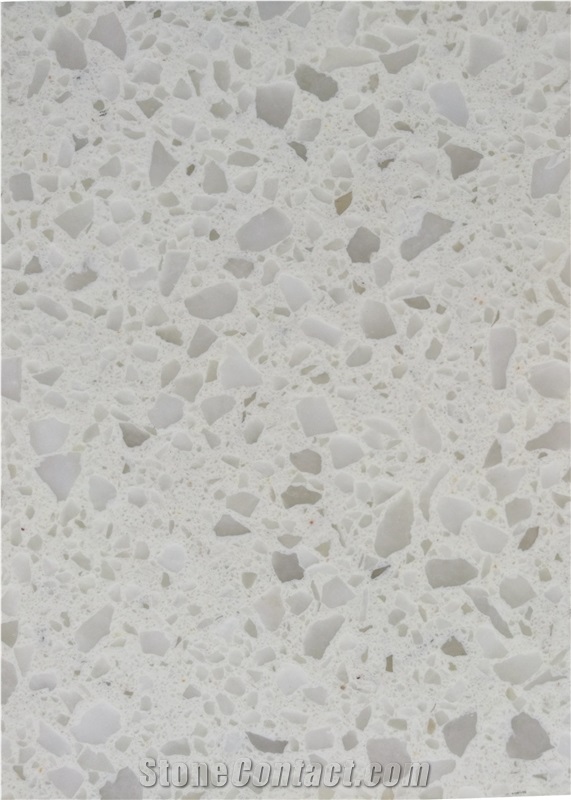 China Pure Quartz Stone Tile & Slab, Semipermeable Sand Quartz for Countertop or Vanity Top, High Quality Artificial Stone