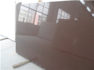 Coffee Brown Star Sparkle Quartz Big Slab, China Factory Engineered Stone for Wall & Flooring, Crystal Glass Mirror Stone Quartz on Sales