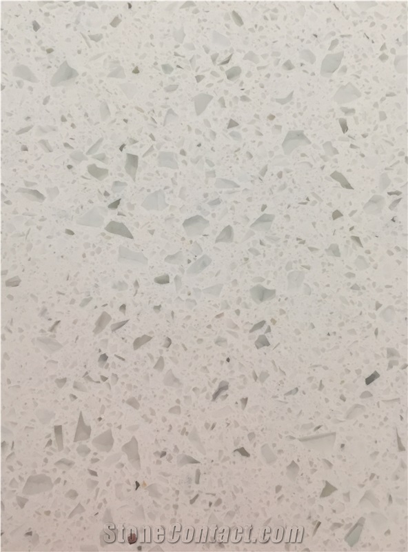 Crystal White Quartz Tiles Of China Stone for Kitchen Countertop,Bathroom Vanity, Bathtub,Bar Top