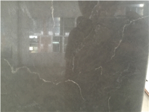 Dark Brown Quartz Stone with White Vein, China Artificial Stone on Sales, Manmade Quartz Stone High Quality