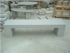 Grey Granite Stone Bench Polished Surface, Sawn Cut Finished, for Outside Park, Garden, G603 Stone Bench Outdoor Charirs