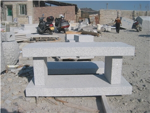 Grey Granite Stone Bench Polished Surface, Sawn Cut Finished, for Outside Park, Garden, G603 Stone Bench Outdoor Charirs