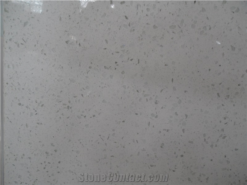 High Quality China Made Engineered Stone -New Silver White Quartz stone big slabs for solid surface -USA Market 