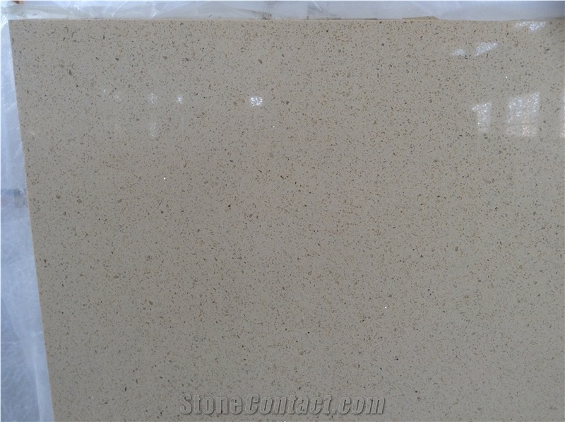 High Quality Sparkle Brown China Quartz Stone Slab & Tile, Light Coffee Brown Crystal Engineered Stone with Glass Mirror