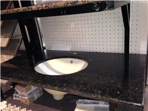 Ice Blue Granite Vanity Top, White Granite Bath Top, High Polished Stone Bathroom Top from China Factory