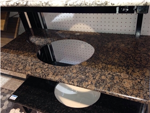 Ice Blue Granite Vanity Top, White Granite Bath Top, High Polished Stone Bathroom Top from China Factory