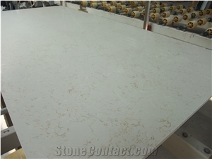Manmade White Flower Quartz Stone Slab & Tile, Solid Surface Quartz Tile for Kitchen & Bathroom, China Artificial Stone