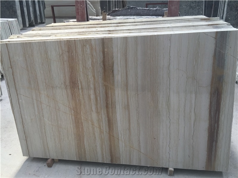 New China Natural Polished Marble Stone Tiles, New Italy Serperggiante Cut-To-Size, New Grey Wood with Golden Lines