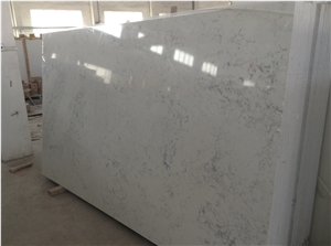New Volakas White Quartz Big Slab with Cheap Price, Good Quality Quartz Tile on Sales, White Flower Quartz Stone