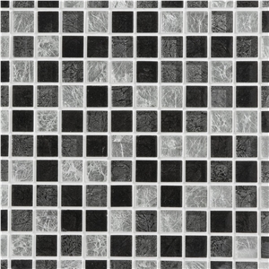Popular China Grey Glass Mixed Mosaic Tile with Beautiful Patterns for Interior Wall Decor ,Swimming Pool Used in Usa ,Canada