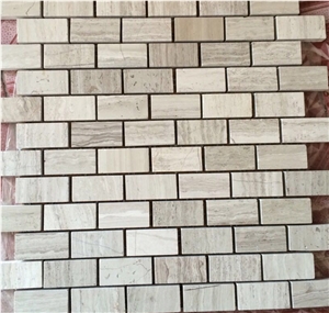 Popular China Natural Marble Stone Light Wood Grey, Wooden White, Serperggiante, Wooden Grain Mosaics for Bathroom Wall Decor