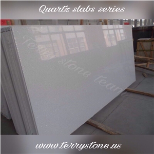 Pure White Quartz Stone Slabs & Tiles, Engineered Stone, Artificial Stone, Solid Surfaces, Cream Polished Quartz Big Slab & Tile for Wall Covering and Floor Tile