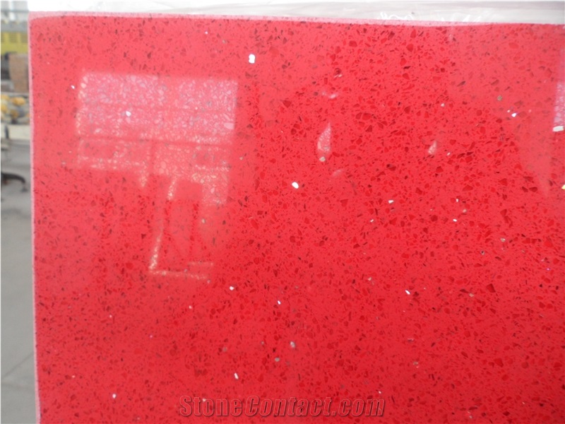 Red Galaxy Quartz Stone Slab / Quartz Stone Slab / Engineered Stone Slab / Artificial Stone for Solid Surface Top / Silestone Vanity Top, Bainbrook Bath / Kitchen Countertop