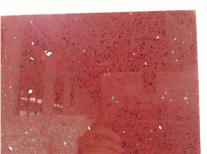 Shining Red Quartz Stone / Sparkle Red Quartz / Quartz Stone Slab Tiles / Solid Surfaces for Tabletops Resistant to Stains / Heat / Scratch / Acid / Bacteria Engineered Stone Artificial