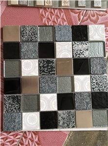 Very Popular and Best Selling China Man Made Glass and Metal Mixed Mosaic Tiles for Walling