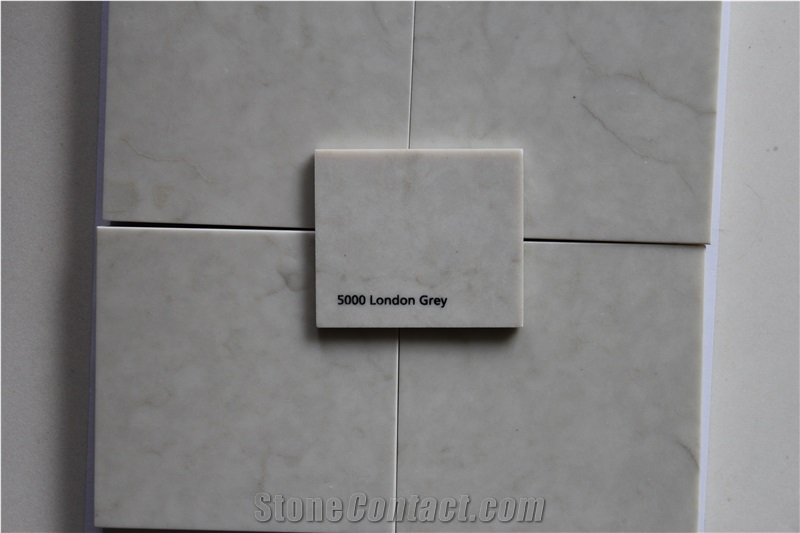 White Quartz with Flower Vein, China Factory Quartz Stone with High Quality