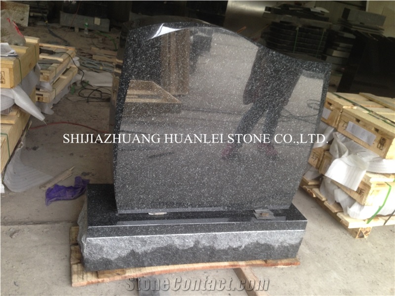 China Granite Beida Green Tombstone/Monument Design/Single Memorial/Cemetery Tombstones,American Gravestone,Western Style Headstone
