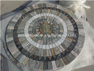 China Mosaic Medallions Pavers,Slate Wall Cladding Tile, Exterior Facade Tile, Facade Wall Tile