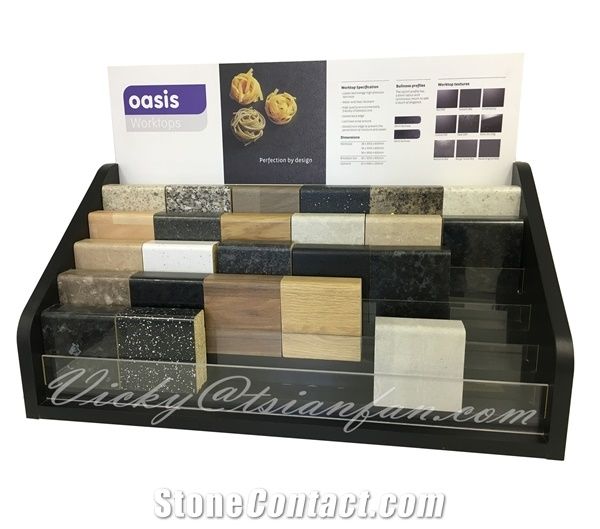 Quartz Stone Timber Desktop Display Stand