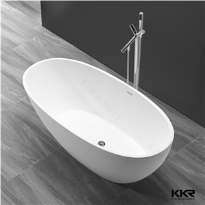 Artificial Marble Stone Large Size Free Standing Corner Solid Surface Stone Bath Tub