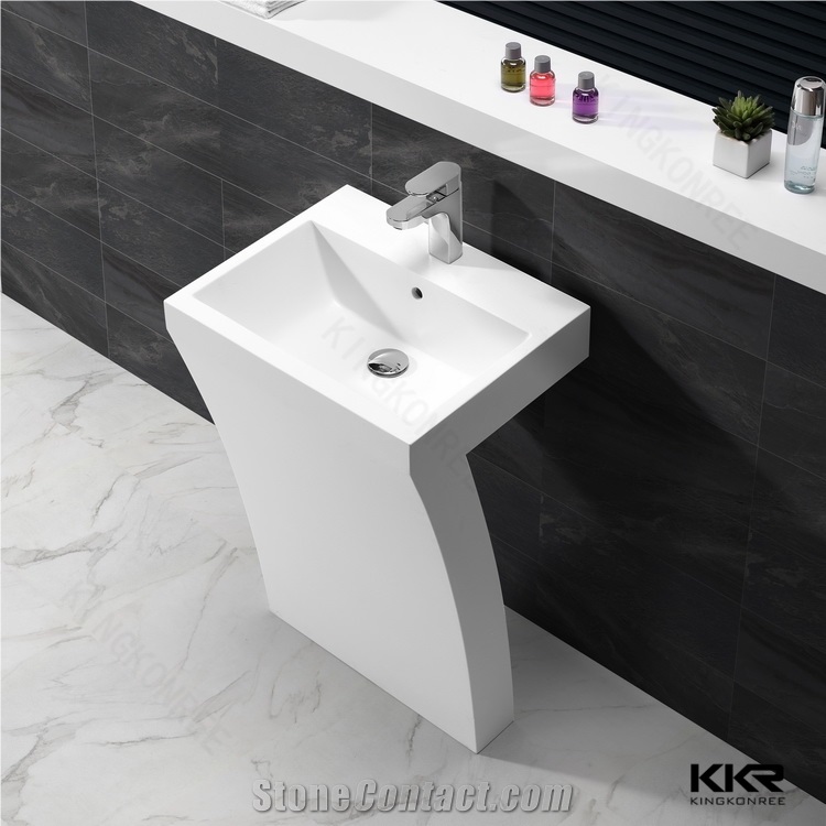 Bathroom Sink Solid Surface Freestanding Basin Above Countertop