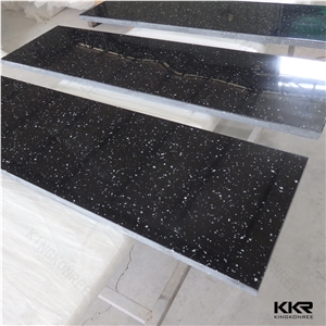 Black Artificial Stone Polished Engineering Solid Surface Bathroom Countertop Vanity Top