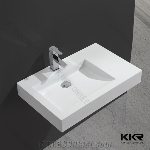 China Manufacturer Artificial Stone Corian Wall Mounted Wash