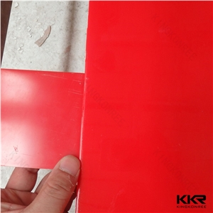 China Shenzhen Manufacturer Glossy Red Cheap Quality Resin Stone Acrylic Solid Surface Sheet
